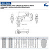Kipp M8x40 Adjustable Handle, Classic Ball Style, Zinc/Stainless Steel, External Thread, Black , Size 3 (1/Pkg.), K0117.3081X40