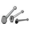 Kipp M8 Adjustable Handle, Classic Ball Style, Silver-Gray Steel, Internal Thread, Size 1 (Qty. 1), K0120.108