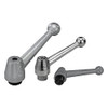 Kipp 1/2"-13 Adjustable Handle, Classic Ball Style, Silver-Gray Steel, Internal Thread, Size 2 (1/Pkg.), K0120.2A5