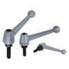 Kipp M20x40 Adjustable Handle, Classic Ball Style, Silver-Gray Steel, External Thread, Size 3 (1/Pkg.), K0120.320X40