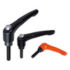 Kipp 5/16"-18x45 Adjustable Handle with Protective Cap, Modern Style, Zinc/Steel, External Thread, Size 3 , Black (Qty. 1), K0122.93A31X45
