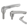 Kipp 3/8"-16x20 Adjustable Handle, Modern Style, All Stainless Steel, External Thread, Size 2 (Qty. 1), K0124.2A4X20