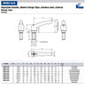 Kipp 1/4"-20x25 Adjustable Handle, Modern Style, All Stainless Steel, External Thread, Size 2 (Qty. 1), K0124.2A2X25