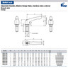 Kipp 5/16"-18x60 Adjustable Handle, Modern Style, All Stainless Steel, External Thread, Size 3 (Qty. 1), K0124.3A3X60