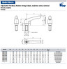 Kipp M10x20 Adjustable Handle, Modern Style, All Stainless Steel, External Thread, Size 3 (Qty. 1), K0124.310X20