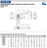 Kipp M10 Adjustable Handle, Modern Style, All Stainless Steel, Internal Thread, Size 3 (1/Pkg.), K0124.310