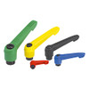 Kipp 3/8"-16 Adjustable Handle, Novo Grip Modern Style, Plastic/Steel, Internal Thread, Size 4, Red (1/Pkg.), K0269.4A484