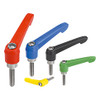 Kipp M8x25 Adjustable Handle, Novo Grip Modern Style, Plastic/Stainless Steel, External Thread, Size 3, Red (1/Pkg.), K0270.30884X25