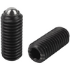 Kipp M3 Spring Plungers, Ball Style, Hexagon Socket, Steel, Standard End Pressure (10/Pkg.), K0315.03