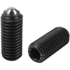 Kipp M6 Spring Plungers, Ball Style, Hexagon Socket, Steel, Standard End Pressure (10/Pkg.), K0315.06