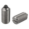 Kipp M10 Spring Plungers, Pin Style, Slotted, Stainless Steel, Standard End Pressure (10/Pkg.), K0314.10