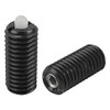 Kipp 1/4"-20 Spring Plungers, Pin Style, Hexagon Socket, Steel Body/Plastic Pin, Light End Pressure, (10/Pkg.), K0318.1A2