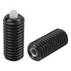 Kipp M6 Spring Plungers, Pin Style, Hexagon Socket, Steel Body/Plastic Pin, Light End Pressure, (10/Pkg.), K0318.106