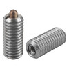 Kipp 5/8"-11 Spring Plungers, Pin Style, Hexagon Socket, All Stainless Steel, Standard End Pressure, (Qty. 1), K0319.A6