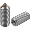Kipp #10-32 Spring Plungers, Pin Style, Hexagon Socket, All Stainless Steel, Standard End Pressure, (Qty. 1), K0319.A1