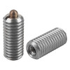 Kipp 3/8"-16 Spring Plungers, Pin Style, Hexagon Socket, All Stainless Steel, Standard End Pressure, (Qty. 1), K0319.A4