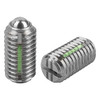 Kipp 3/8"-16 Spring Plungers, LONG-LOK, Ball Style, Slotted, Stainless Steel, Heavy End Pressure (Qty. 1), K0322.2A4