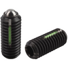 Kipp M4 Spring Plungers, LONG-LOK, Ball Style, Hexagon Socket, Steel, Standard End Pressure (10/Pkg.), K0325.04