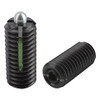 Kipp 5/8"-11 Spring Plungers, LONG-LOK, Pin Style, Hexagon Socket, Steel, Light End Pressure (1/Pkg.), K0327.1A6