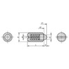 Kipp 1/4"-28 Spring Plungers, LONG-LOK, Pin Style, Hexagon Socket, Stainless Steel Body/POM Pin, Standard End Pressure (Qty. 1), K0330.AJ