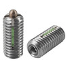 Kipp M12 Spring Plungers, LONG-LOK, Pin Style, Hexagon Socket, All Stainless Steel, Standard End Pressure (5/Pkg.), K0329.12