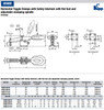 Kipp M12x70 Horizontal Toggle Clamp with Safety Lock, Flat Foot and Adjustable Clamping Spindle (Qty. 1), K0660.012101