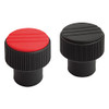 Kipp 5/16"-18 Novo-Grip Knurled Knobs, Internal Thread, Steel, Size 2, Red (10/Pkg.), K0247.2A36