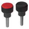 Kipp M6x20 Novo-Grip Knurled Knobs, External Thread, Steel, Size 1, Red (10/Pkg.), K0247.1066X20