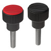 Kipp M5x20 Novo-Grip Knurled Knobs, External Thread, Steel, Size 1, Red (10/Pkg.), K0247.1056X20