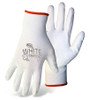 BOSS Lightweight Nylon Gloves w/ PU Coated Palm & Fingers, White, Size Medium (12 Pair)