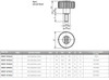 Kipp M8 x 60 mm (L) x 50 mm (D) Novo-Grip Knurled Wheel, External Thread, Stainless Steel, Size 2, Style L, Light Gray (10/Pkg.), K0261.52085X60