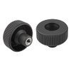 Kipp 1/4"-20 x 40 mm (D) Novo-Grip Knurled Wheel, Internal Thread, Stainless Steel, Size 1, Style D, No Cap (10/Pkg.), K0261.11A2