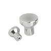 Kipp 1/4"-20 (ID) x 25 mm (D) Novo-Grip Mushroom Knobs, All Stainless Steel, Internal Thread, Size 2 (1/Pkg.), K0250.2A2