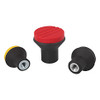 Kipp M4 (ID) x 21 mm (D) Novo-Grip Mushroom Knobs, Steel Bushing, Internal Thread, Size 1, Yellow (10/Pkg.), K0251.047