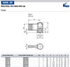 Kipp M10 x 37.5 mm One-Sided Wing Grips with Cap, Stainless Steel Bushing, Internal Thread, Size 2, Light Gray (10/Pkg.), K0608.02105