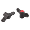 Kipp M5 x 38 mm Novo-Grip Wing Grips, Steel Bushing, Internal Thread, Red (10/Pkg.), K0274.9056