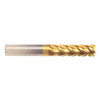 3/16" Cut Dia x 3/4" Flute Length x 2-1/2" OAL Solid Carbide End Mills, Long Length, Single End Square, 4 Flute, TiN Coated (Qty. 1)