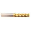 1/4" Cut Dia x 1-1/8" Flute Length x 3" OAL Solid Carbide End Mills, Long Length, Single End Square, 4 Flute, TiN Coated (Qty. 1)