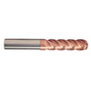 1" Cut Dia x 4" Flute Length x 7" OAL Solid Carbide End Mills, Extra Long Length, Single End Ball, 2 Flute, TiCN Coated (Qty. 1)