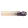 1" Cut Dia x 1" Flute Length x 3" OAL Solid Carbide End Mills, Stub Length, Single End Ball, 3 Flute, AlTiN - Hard Coat (Qty. 1)