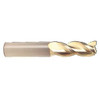 3/8" Flute Dia x 3/8" Shank Dia x 1/2" Cut Length x 2-1/2" OAL Solid Carbide End Mills, Spoon Cutter, 38 Degree Helix, Single End Square, 3 Flute, ZrN Coated (Qty. 1)