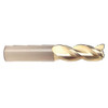 7/16" Flute Dia x 7/16" Shank Dia x 3" Cut Length x 6" OAL Solid Carbide End Mills, Spoon Cutter, 38 Degree Helix, Single End Square, 3 Flute, ZrN Coated (Qty. 1)