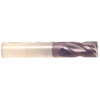 1/4" Cut Dia x 3/4" Flute Length x 2-1/2" OAL Solid Carbide Corner Radius End Mills, Single End Square, 2 Flute, AlTiN Hard Coat