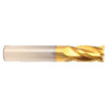 8 mm Dia x 19 mm Flute Length x 63 mm OAL Solid Carbide End Mills, Single End Square, 3 Flute, TiN Coated (Qty. 1)