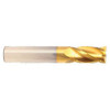 19 mm Dia x 38 mm Flute Length x 100 mm OAL Solid Carbide End Mills, Single End Square, 3 Flute, TiN Coated (Qty. 1)