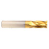 20 mm Dia x 38 mm Flute Length x 100 mm OAL Solid Carbide End Mills, Single End Square, 4 Flute, TiN Coated (Qty. 1)