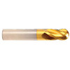 9 mm Dia x 22 mm Flute Length x 70 mm OAL Solid Carbide End Mills, Single End Ball, 2 Flute, TiN Coated (Qty. 1)