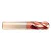 3.5 mm Dia x 12 mm Flute Length x 50 mm OAL Solid Carbide End Mills, Single End Ball, 2 Flute, TiCN Coated (Qty. 1)