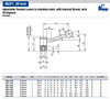 Kipp 3/4-10 Adjustable Tension Lever, Internal Thread, Stainless Steel, 20 Degrees, Size 4 (Qty. 1), K0109.4A71