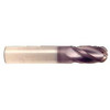 25 mm Dia x 38 mm Flute Length x 100 mm OAL Solid Carbide End Mills, Single End Ball, 3 Flute, AlTiN - Hard Coat (Qty. 1)